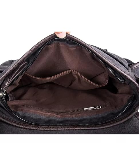 BAAD Bolsa Tiracolo Masculina Mensageiro Transversal Carteiro Bolsa de Ombro Casual (Cinza-preto)