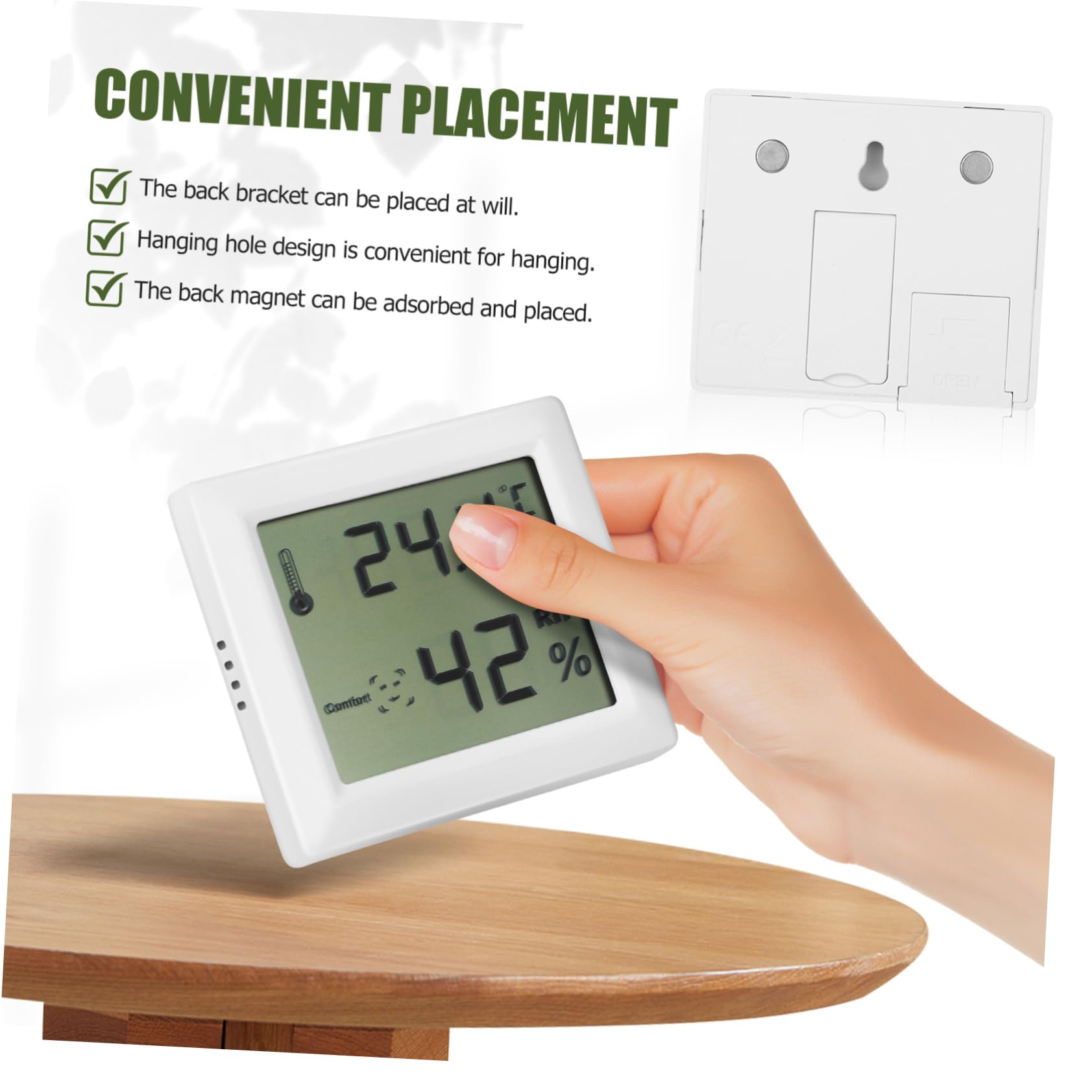 Supvox 3er-sets Raumfeuchtigkeitsmesser Digitalanzeige Genaues Temperatur- Und Feuchtigkeitsmessgerät Für Zuhause Büro Babys Und Senioren Feuchtigkeitsmesser Für Zwecke 2 Stück * 3