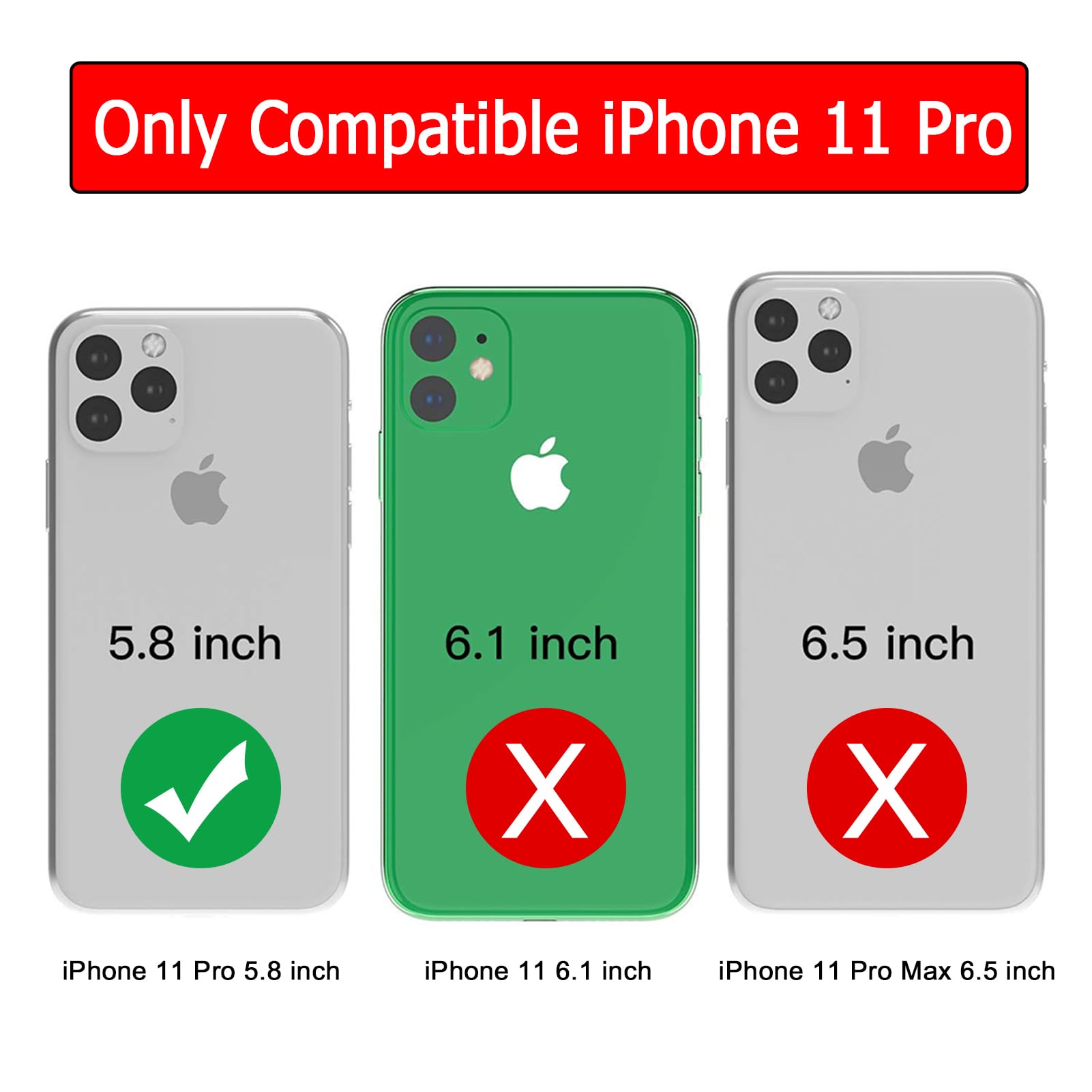 Battery Case for iPhone 11 Pro, Upgraded 10000mAh Battery Pack Rechargeable Charger Case with Carplay Wireless Charging Compatible with iPhone 11 Pro (5.8 inch) External Battery Charging Case (Black)