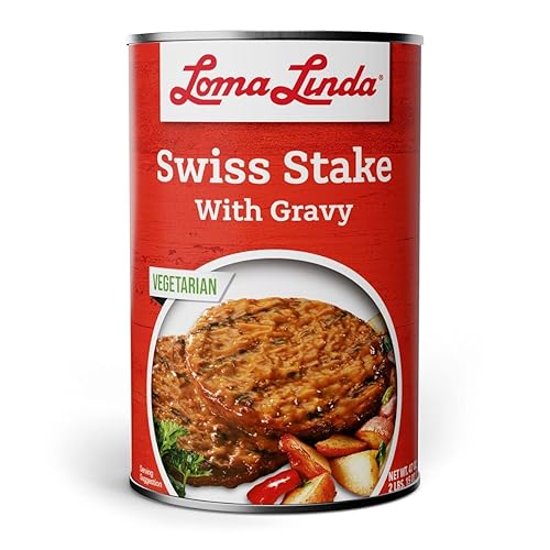 Miniatura 6 de Loma Linda - Carnes a base de plantas estaca suiza con salsa 13 onzas paquete de 3