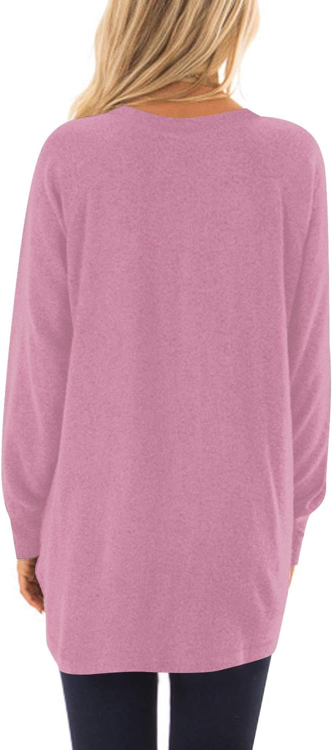 KUOTAI Womens Fall Long Sleeve T-Shirts Casual Tunic Tops for Leggings Loose Soft Blouses with Pocket - Image 3