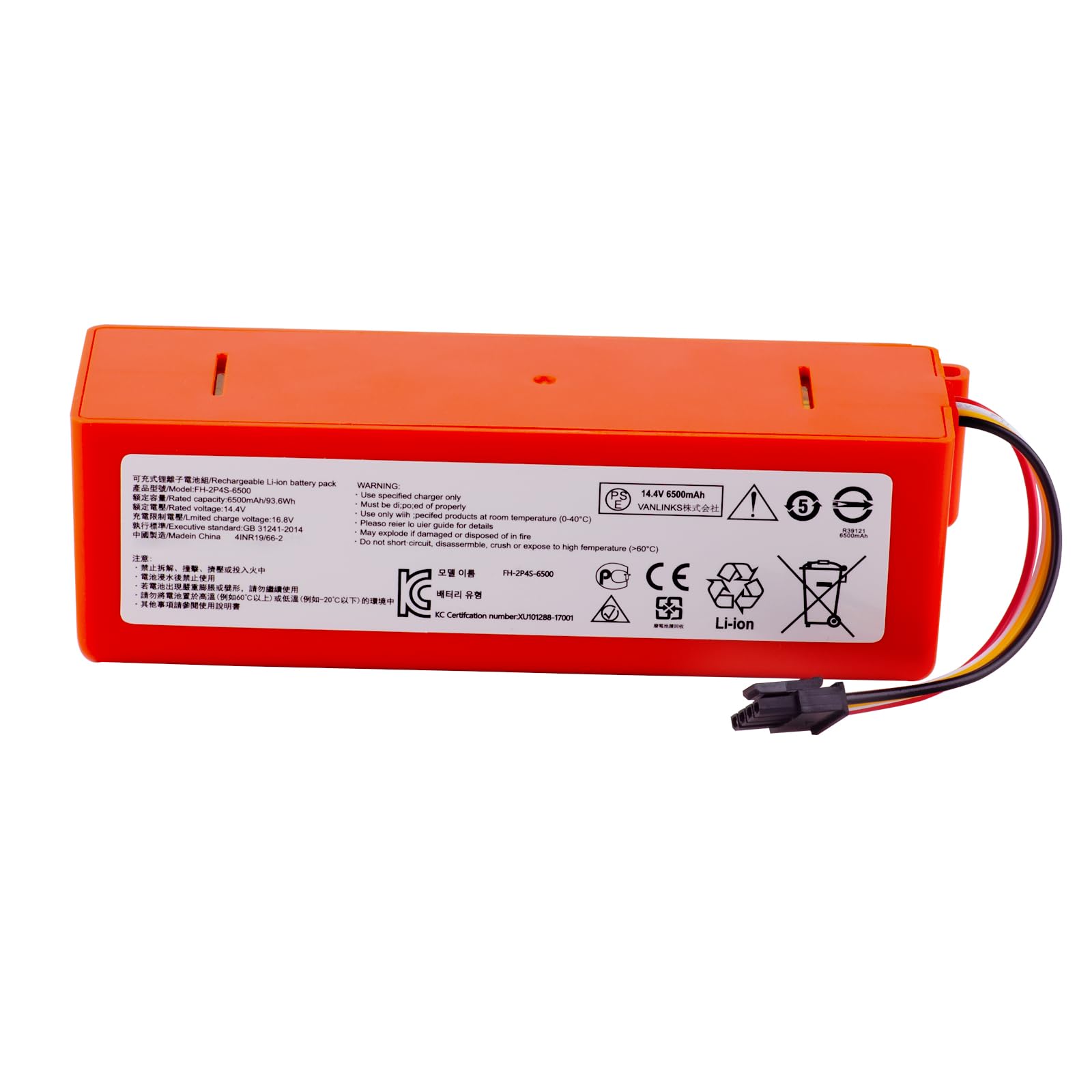 6500mAh Ersatzakku for Roborock S5 S6 S7 Q7 Max MaxV Ultra Pure S50 S55, Xiaomi Saugroboter