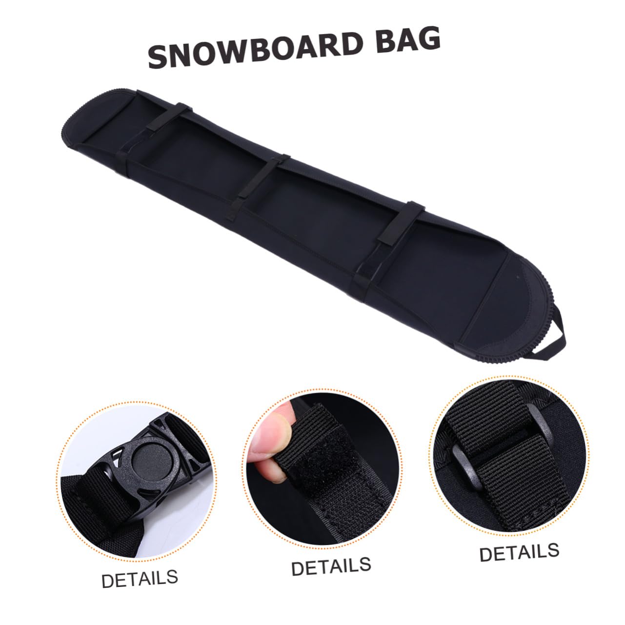 Hemobllo Housse de Snowboard Pratique Housse de Ski Légère Rangement pour Snowboard Noir