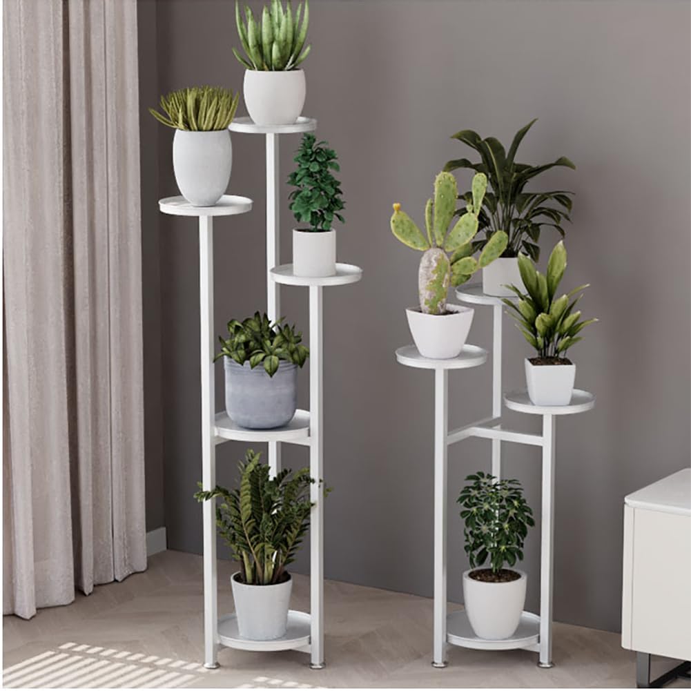 GarveeHome Vintage Eck-Pflanzenständer aus Metall – Mehrstöckiges, stabiles Regal mit Anti-Rutsch-Füßen, Gold, 120cm hoch