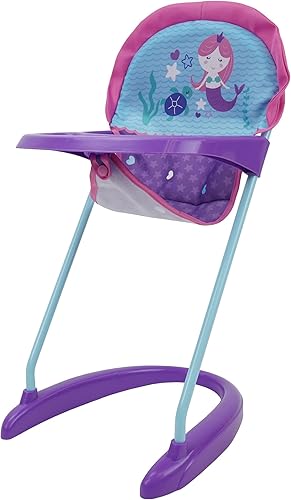 Miniatura 2 de 509 Crew Silla alta de muñeca de sirena, silla alta de juego de simulación para niños con bandeja frontal y arnés de seguridad, alimentación de