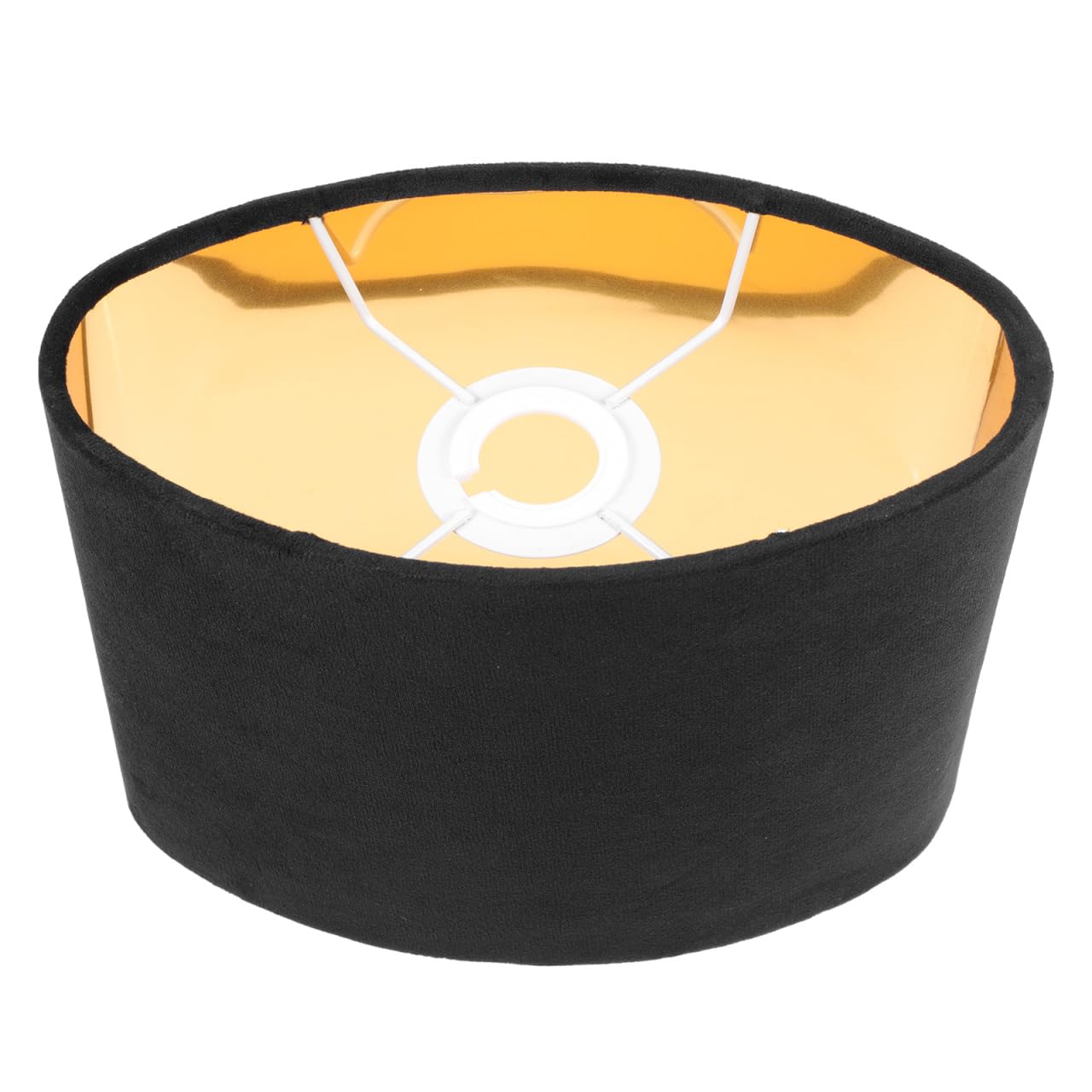 iplusmile Delicada pantalla de lámpara de tela ovalada dorada y negra para lámparas de mesa