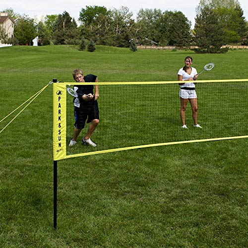 Park & Sun Sports Portable Indoor/Outdoor Badminton Net System with Carrying Bag and Accessories: Professional Series, Yellow/Black, Standard - Thumbnail 7