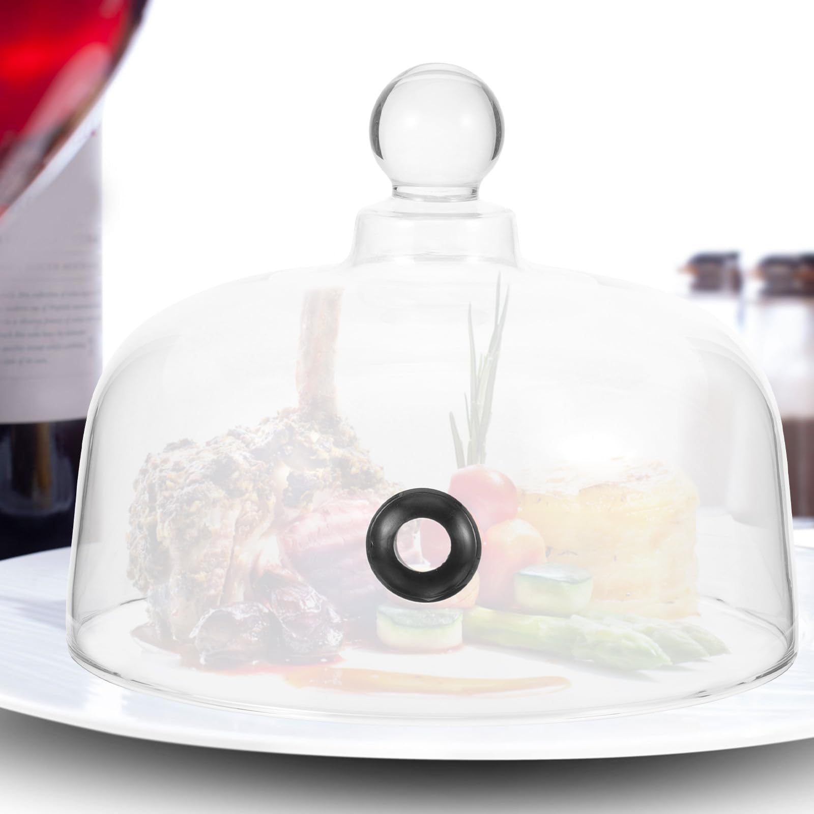 Cloche à Gâteau en Verre Transparent 30 Cm – Dôme Protecteur pour Desserts et Fumoir Alimentaire, Couvercle de Présentation pour Restaurant et Pâtisserie