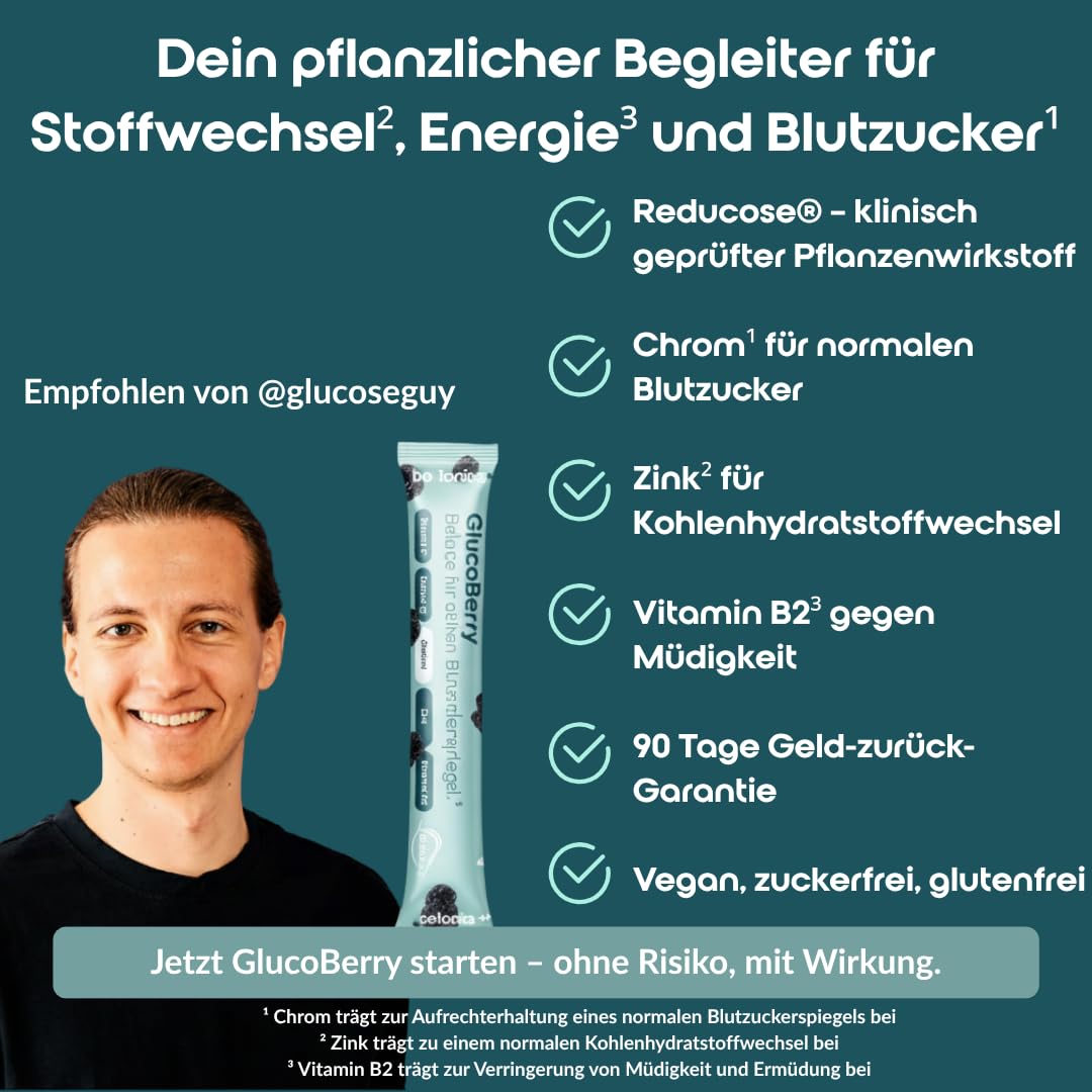 be tanics GlucoBerry Blutzucker Balance Glukose mit Reducose 28 Direktsticks