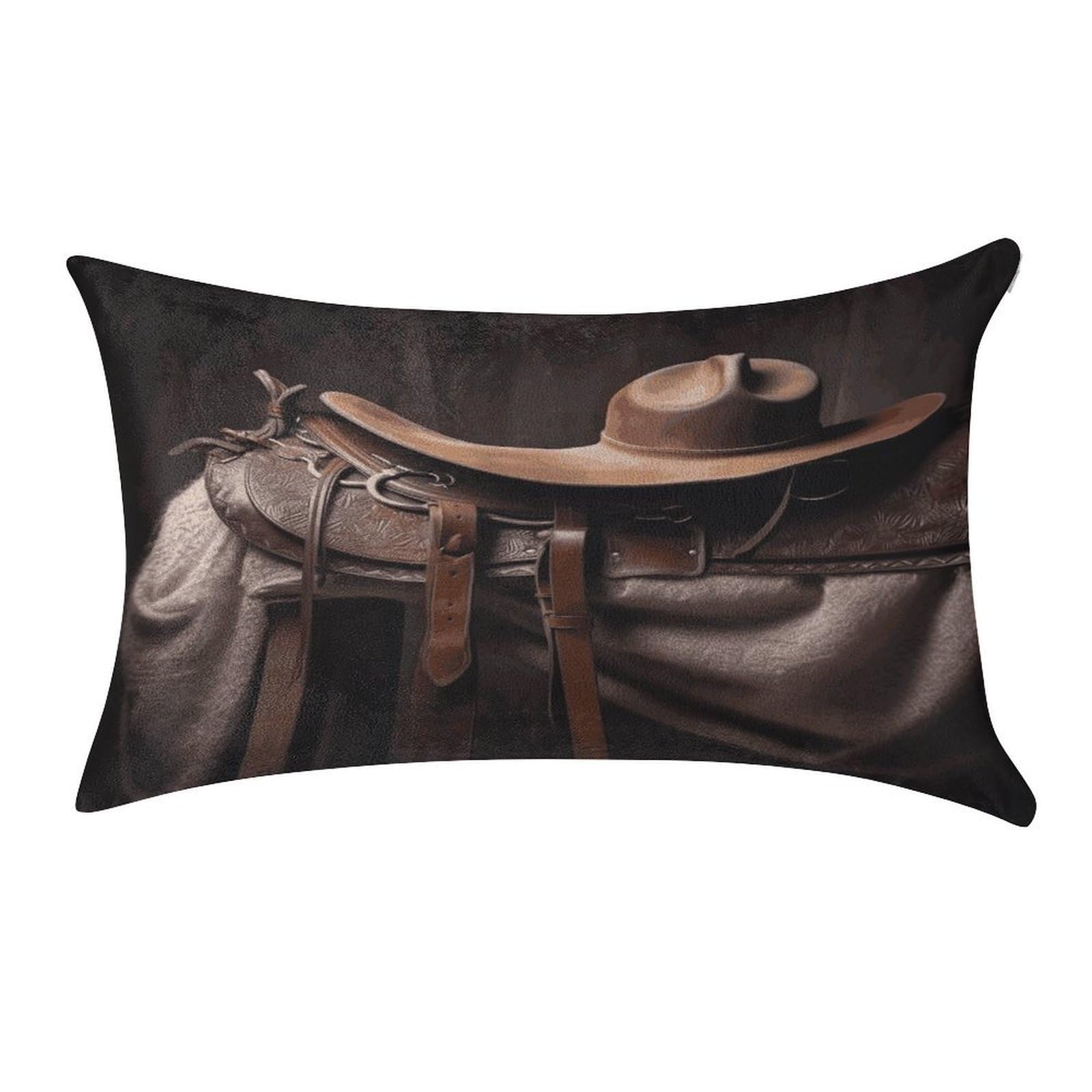 Btcowzrv Style Cowboy Saddle Hat Pillow Cover Pillow Case Pillowcase