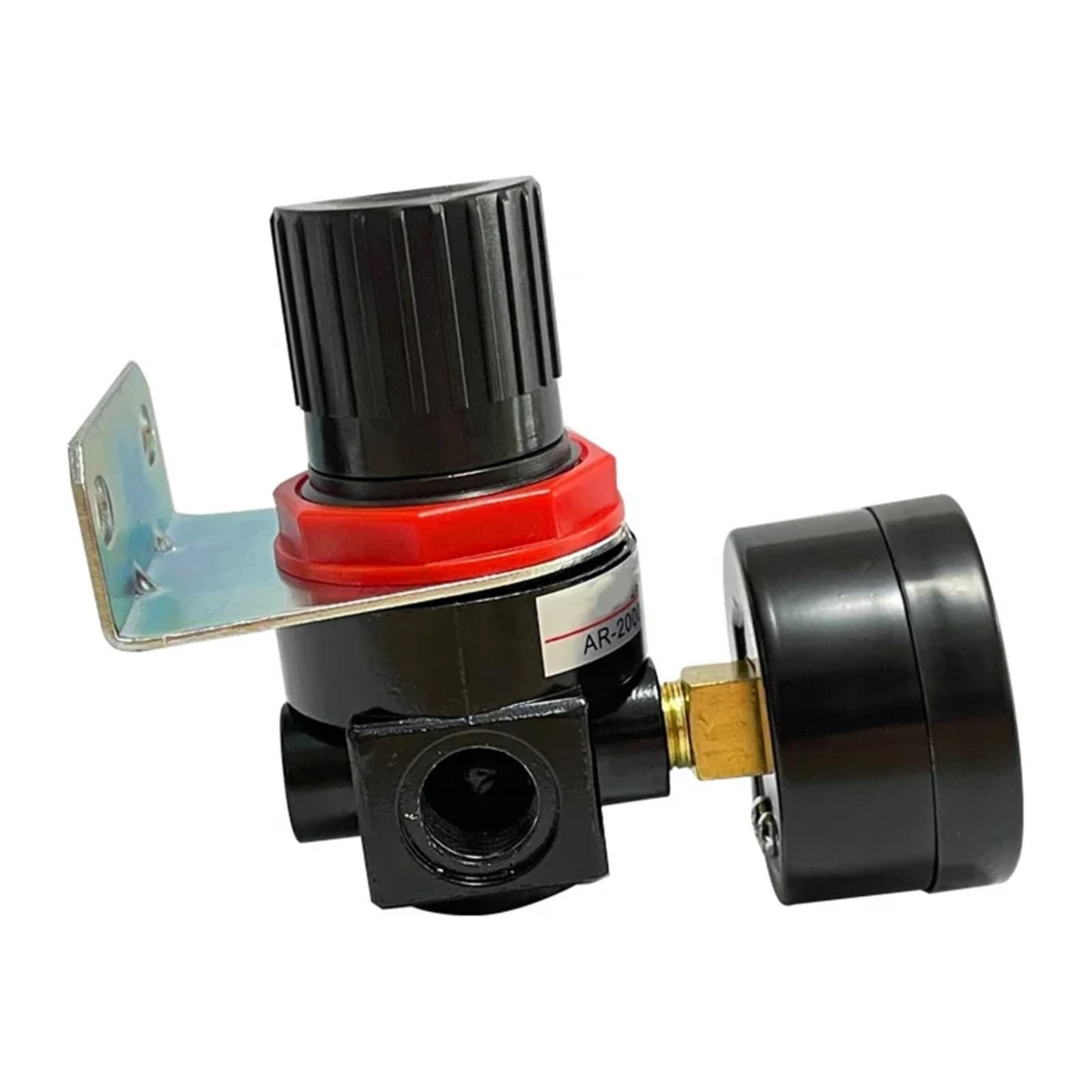 1 pz AR2000 1/4'' Regolatore di pressione 'aria Compressore Pompa Unità di trattamento di regolazione del gas con manometro Lega di alluminio regolabile(AR2000)