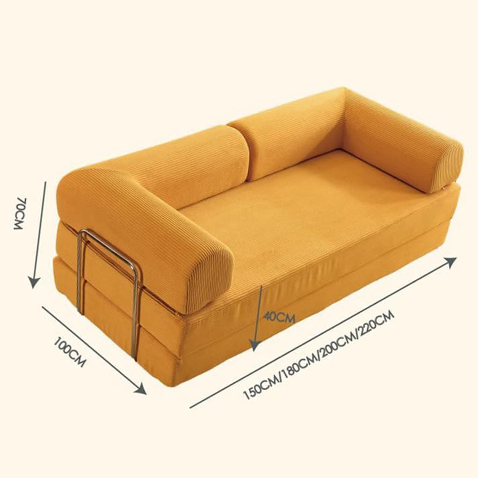 Sofá cama plegable convertible en sillón cama con almohada, Out Comfy Lounge multifuncional de espuma viscoelástica con reposabrazos, para el hogar, dormitorio, oficina, sofás cama largos, 004, W