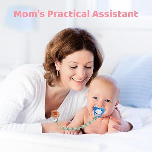 Miniatura 7 de Soporte de clip de silicona para chupete para bebés, niñas y niños, regalos de cumpleaños de Navidad, paquete de 4 unidades, soporte de clips suaves