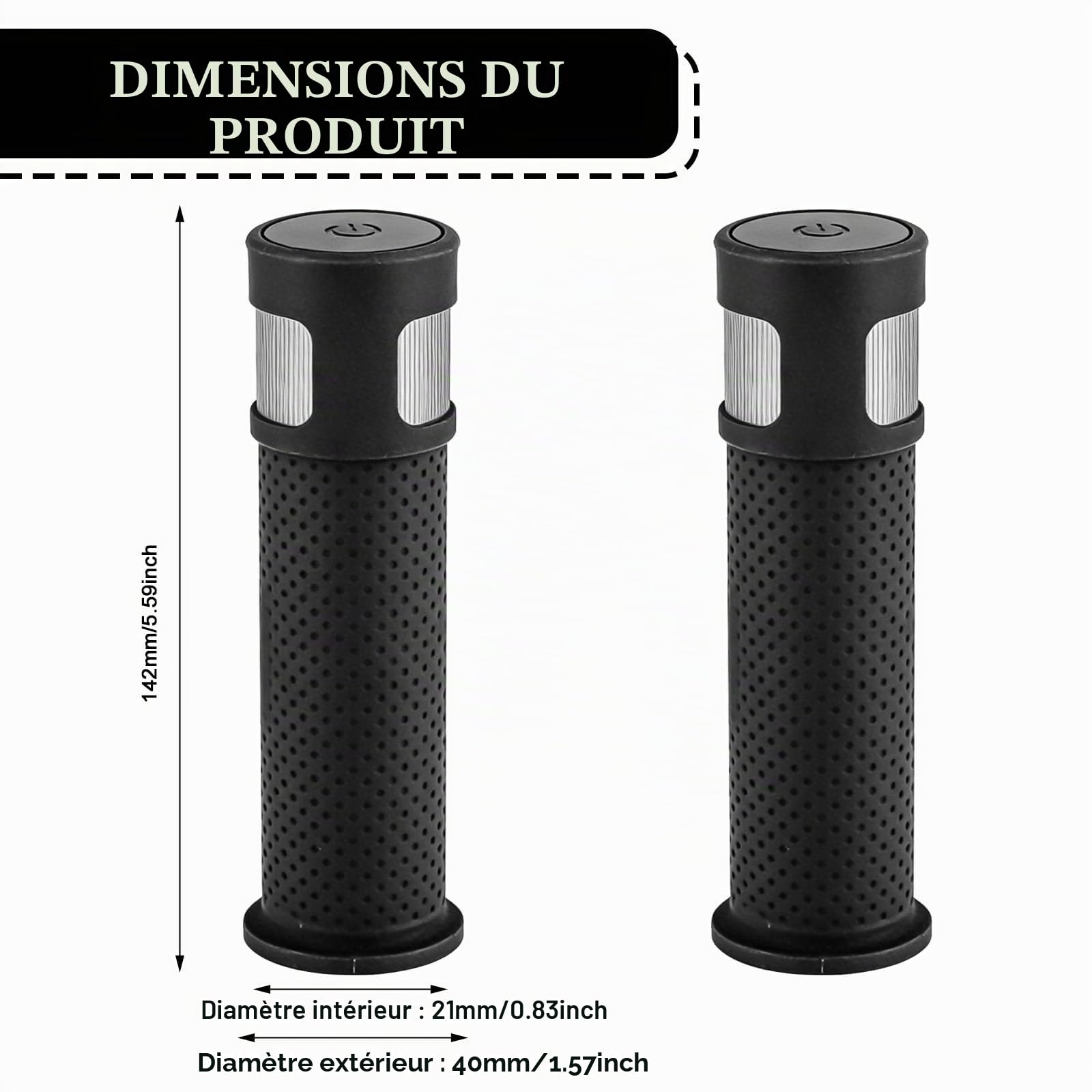 1 Paire Lumière De Guidon, 14,3 X 3,9 cm E Scooter Clignotant, Poignée De Guidon De Scooter E, Poignée Clignotante De Scooter Clignotant LED Voyant De Guidons Etanche Pour Le Cyclisme Longue Distance