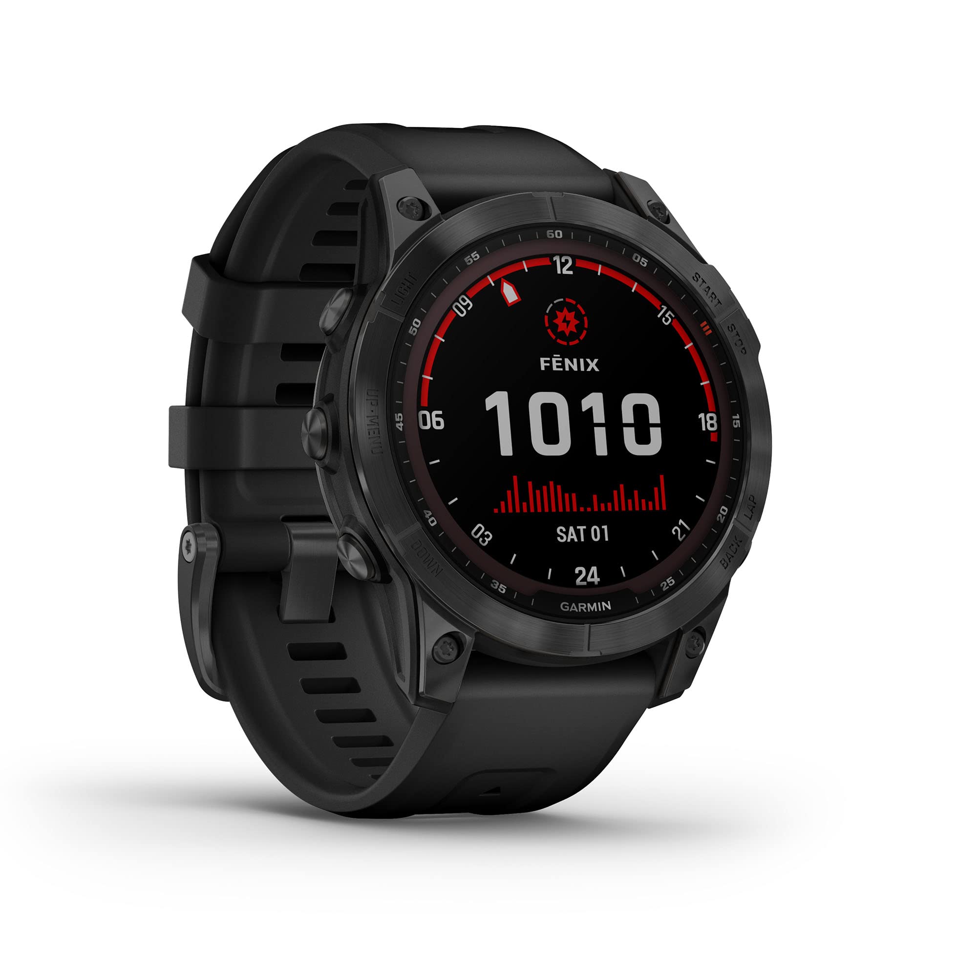 Garmin FÄ“nix 7 Solar Multisport GPS Watch, Black With Silicone Band