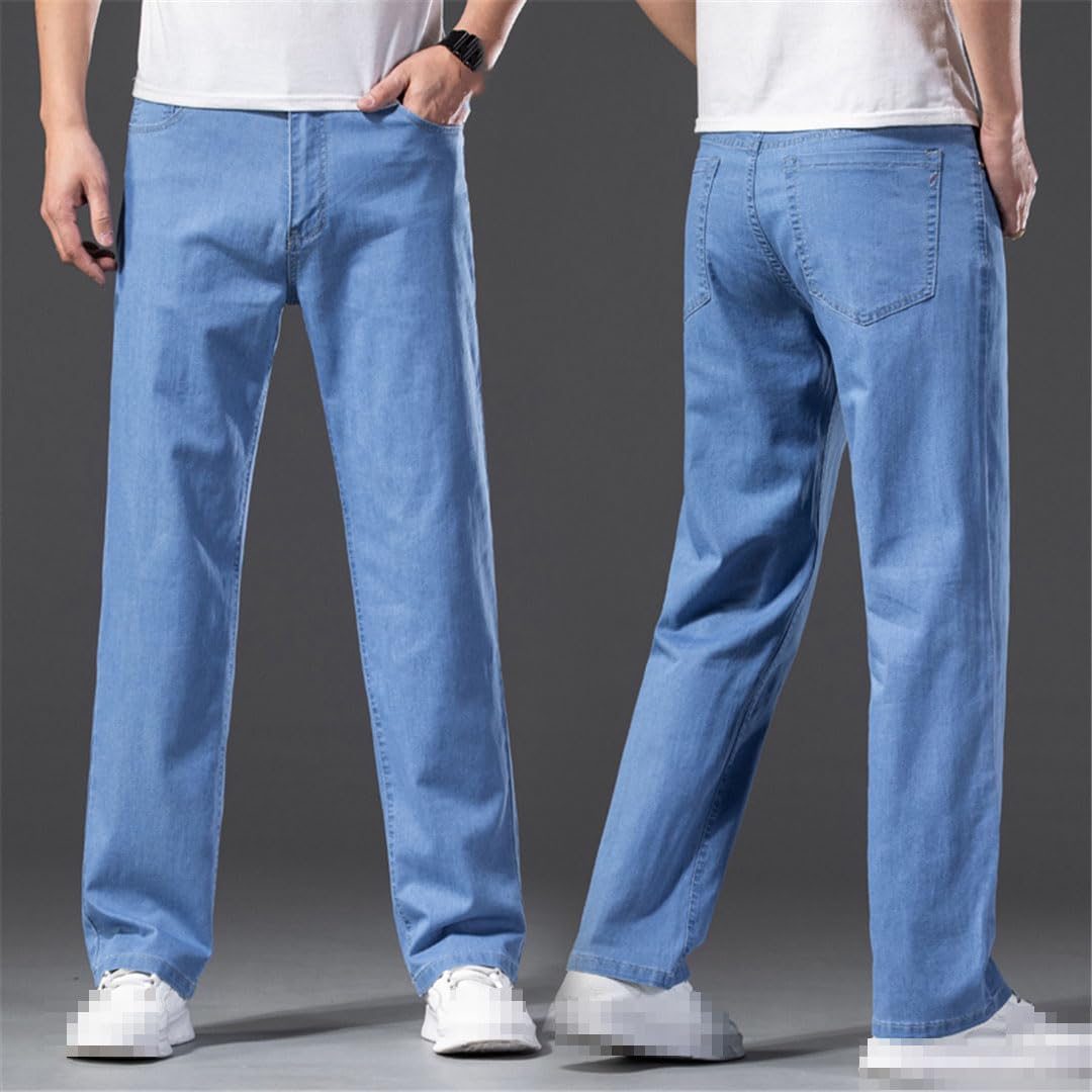 Pantalones Vaqueros Rectos Sueltos De Pierna Ancha para Hombre Pantalones Casuales De Talla Grande