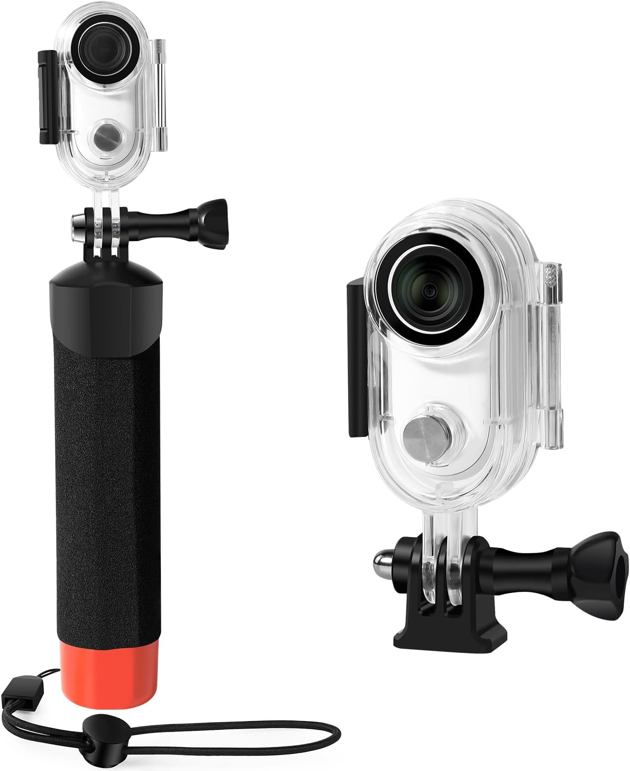 Waterproof Case&Floating Hand Grip Compatible with Insta360 GO 3 Lens, Protective Underwater Dive Housing Shell with Bracket Accessories for Insta360 GO 3