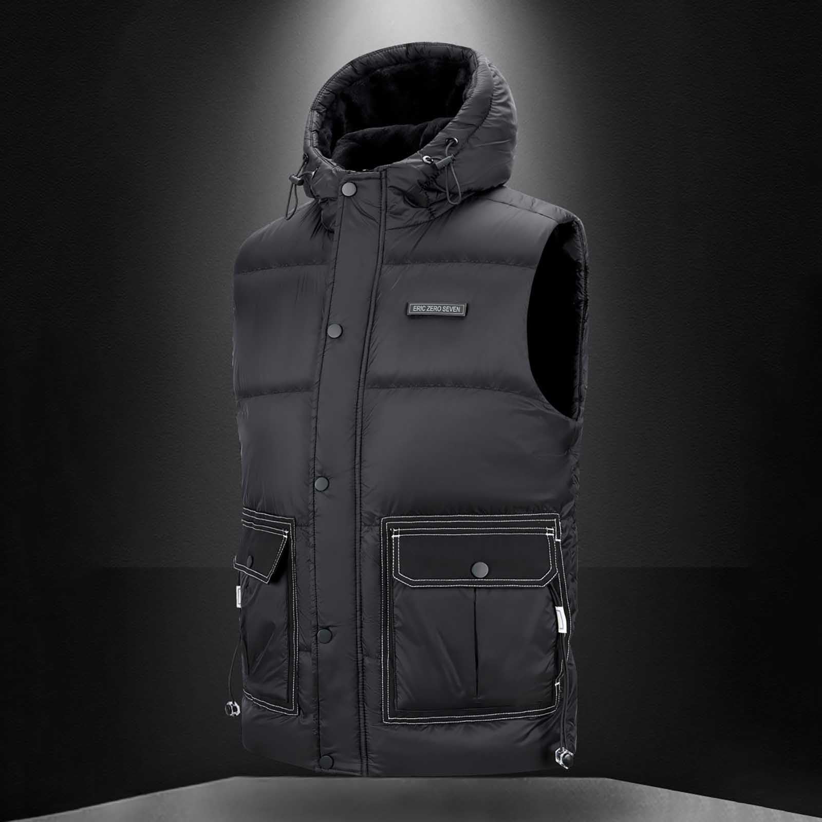 Chaleco para hombre al aire libre softshell sin mangas, chaleco deportivo térmico, chaleco ligero de invierno, chaleco de ocio grueso con cremallera, chaleco de entretiempo, chaleco acolchado de