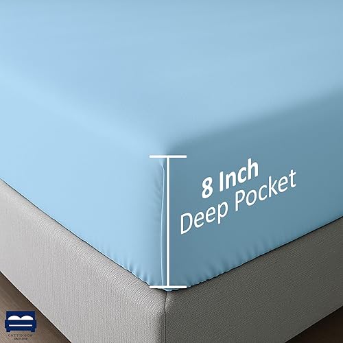 Miniatura 5 de Cottingon Sábanas para sofá cama Queen de 4 piezas, 100% microfibra cepillada, se adapta fácilmente a colchones de hasta 8 pulgadas de profundidad,