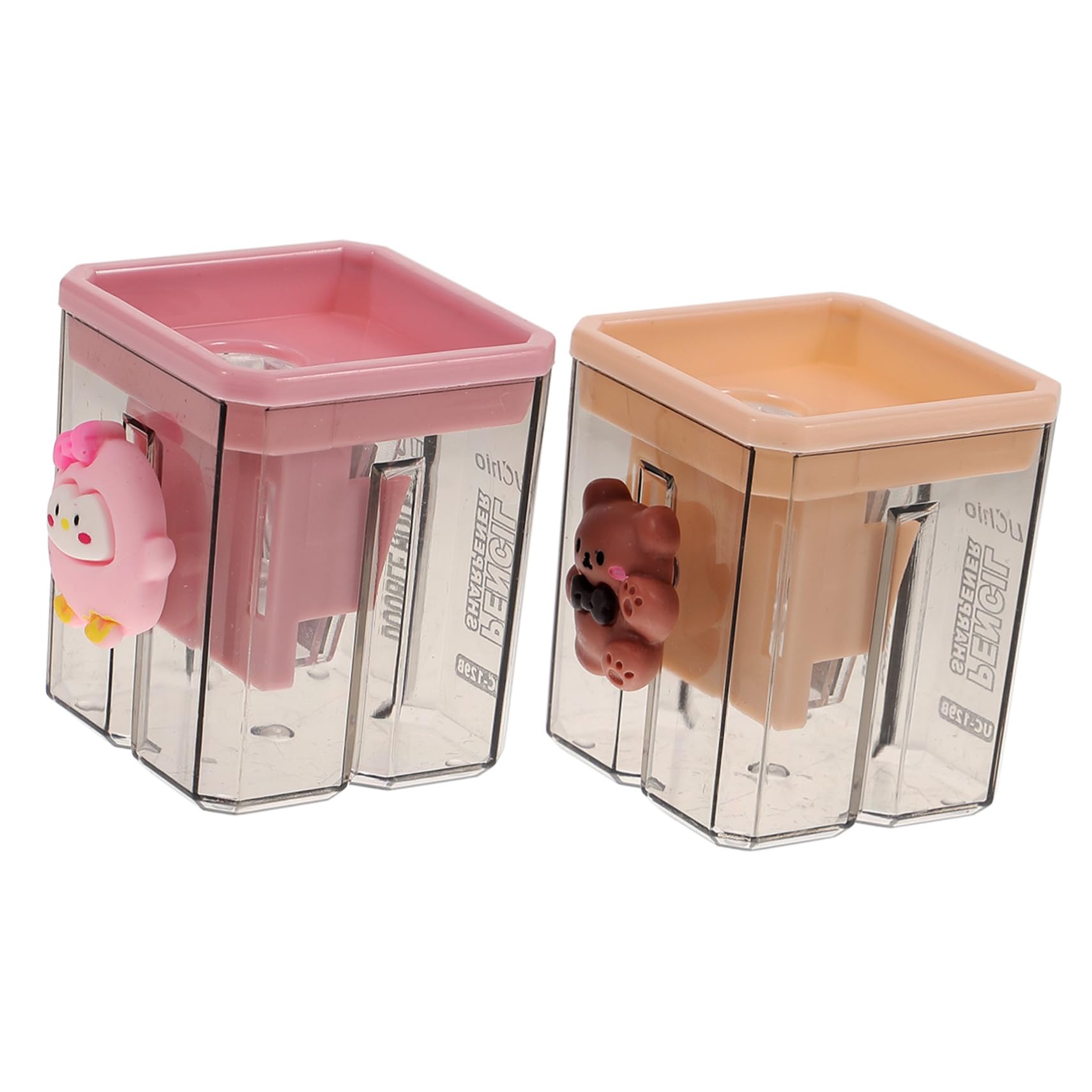 Taille-crayons et Design Créatif pour Garçon et Filles 2pcs en Plastique Double Trou, Opération Manuelle pour L'école et Fournitures Scolaires