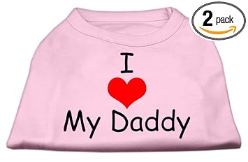 Mirage Pet Products 16-inch I Love My Daddy Screen Print Shirts for Pets, X-Large, Pink