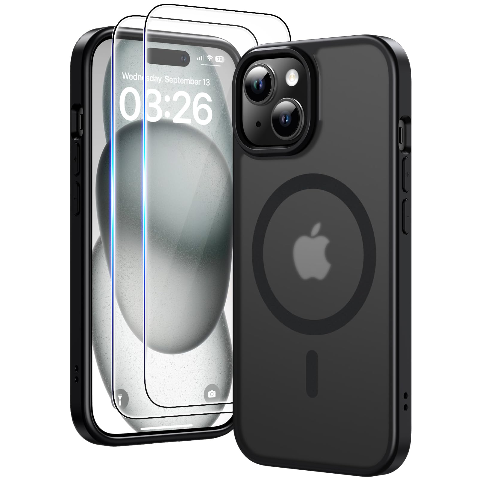 TAURI Funda para iPhone 13/iPhone 14, Compatible con MagSafe [No amarillea] con Vidrio Templado, Carcasa Nueva para iPhone 13/iPhone 14,Funda Ultra Fina antichoque - Transparente — view 151