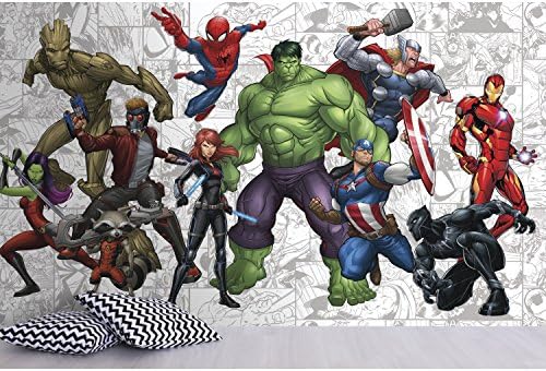 RoomMates JL1433M Marvel Hero Spray and Stick Removable Wall Mural - 10.5 ft. x 6 ft.