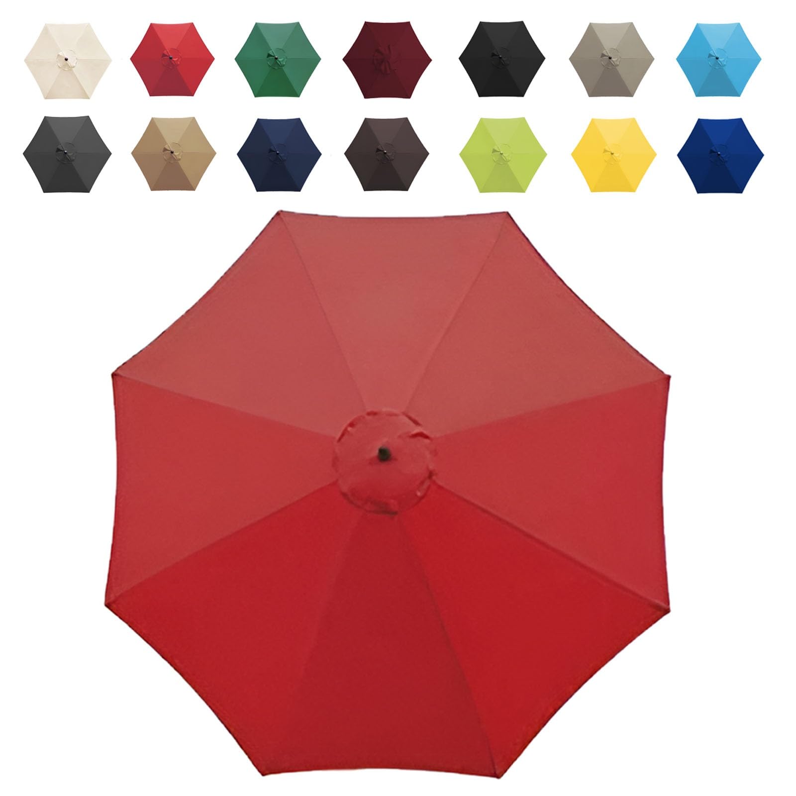 GZDXBF Replacement Fabric Garden Parasol Canopy Cover For 200cm/270cm/300cm +6 Arms/8 Arms Parasol, Premium Quality Patio Umbrella Replacement(Color:Red,Size:8 ribs-2.7m(8.8ft)) — image 1