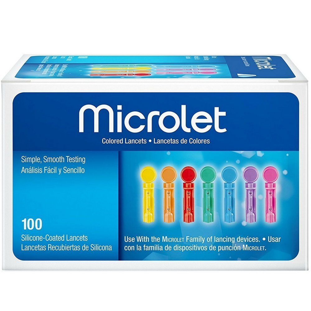 BayerMicrolet Colored Lancets 100 Count,Pack of 3