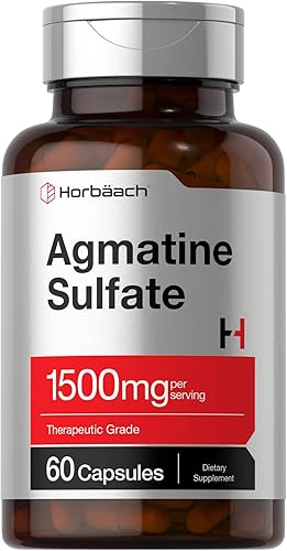 Horbäach Cápsulas de sulfato de agmatina de 1500 mg | 60 píldoras | Grado farmacéutico | Suplemento sin OMG, sin gluten