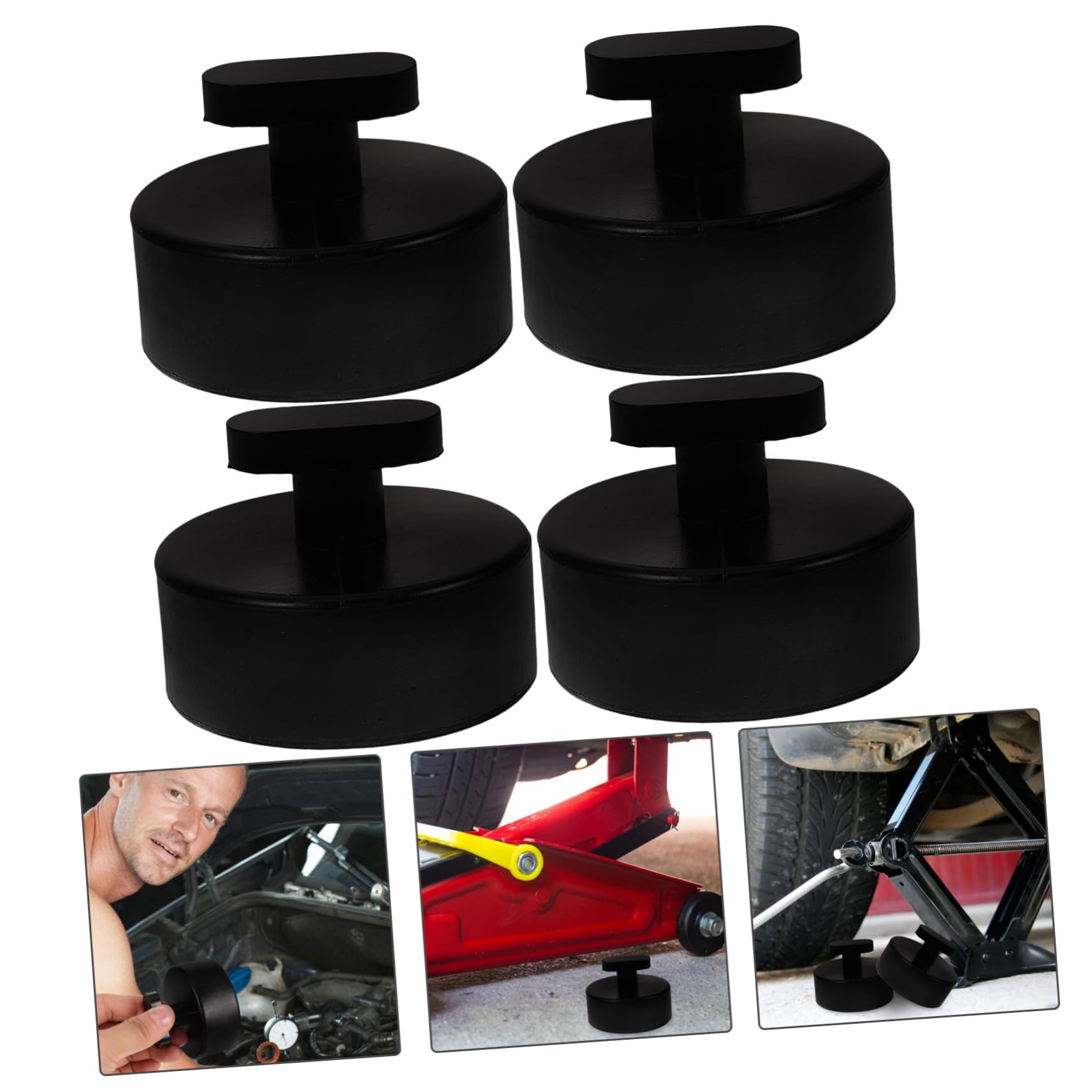 VILLCASE 4 Set Blocco Di Gomma Martinetto Di Sollevamento Martinetto Da Pavimento Per Supporto Pad Di Jack Addensati Cuscinetto in Gomma Del Cric A Carrello Da Cancellare 4 Pezzi*4