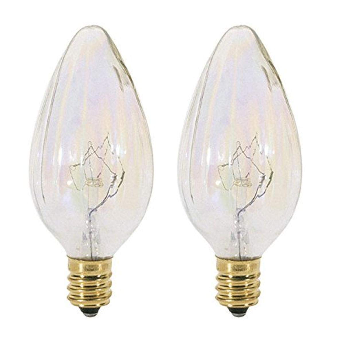 Satco S2773 120V Candelabra Base 25-Watt F10 Light Bulb, Aurora Gloss White