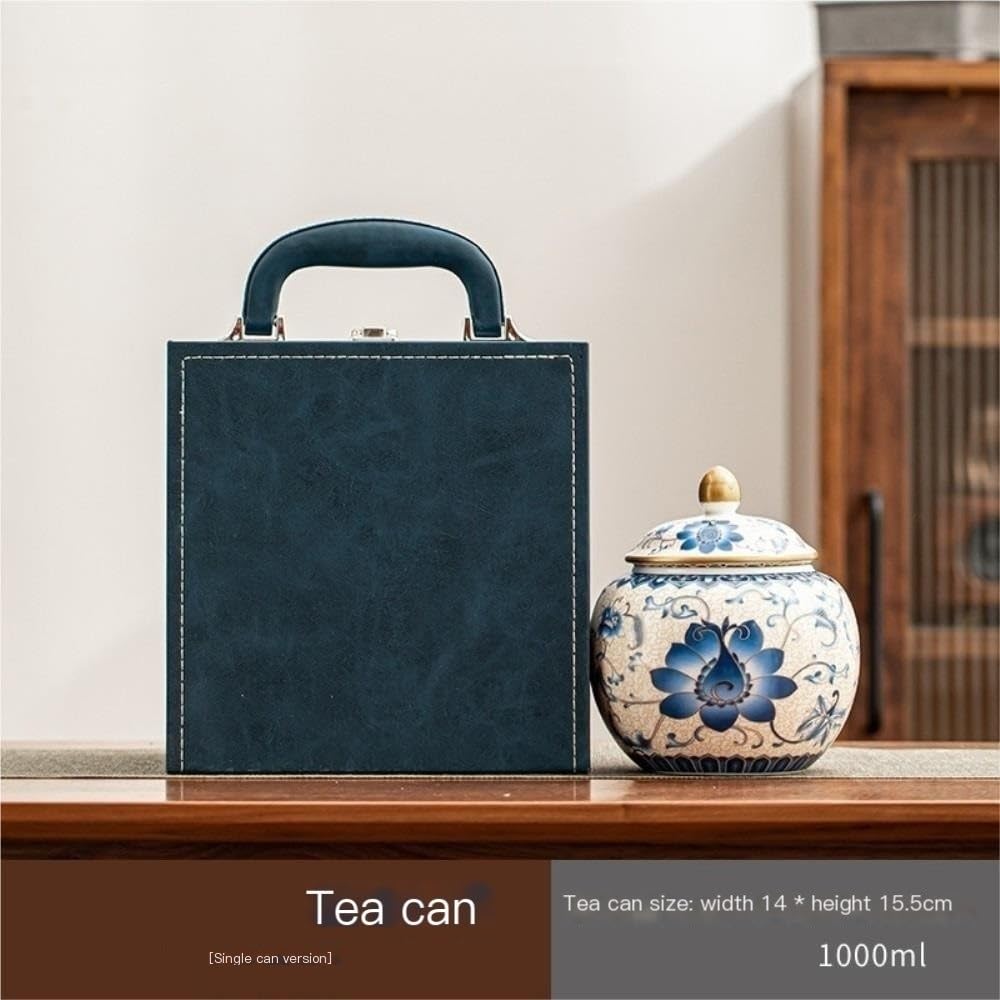 Set Da Tè Contenitore for la conservazione del tè sfuso for uso domestico Barattolo for la conservazione sigillato da cucina Set da tè retrò creativo Set di scatole regalo con doppio barattolo Baratto