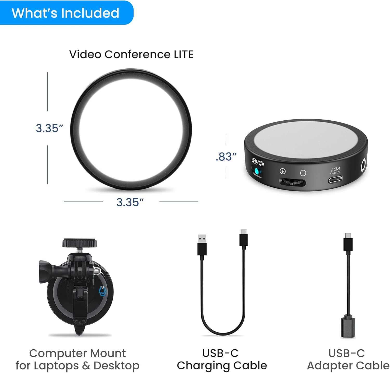 Lume Cube Video Conference Lighting Kit LITE Edition | Lighting Accessory for Laptop | Live Stream, Remote Working, Zoom Webcam | Adjustable Brightness and Color Temperature | Computer Mount Included : Electronics