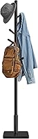 Vista 16 de VASAGLE Perchero de madera maciza, perchero de pie independiente con 8 ganchos, 3 opciones de altura, para abrigos, sombreros, bolsos, carteras
