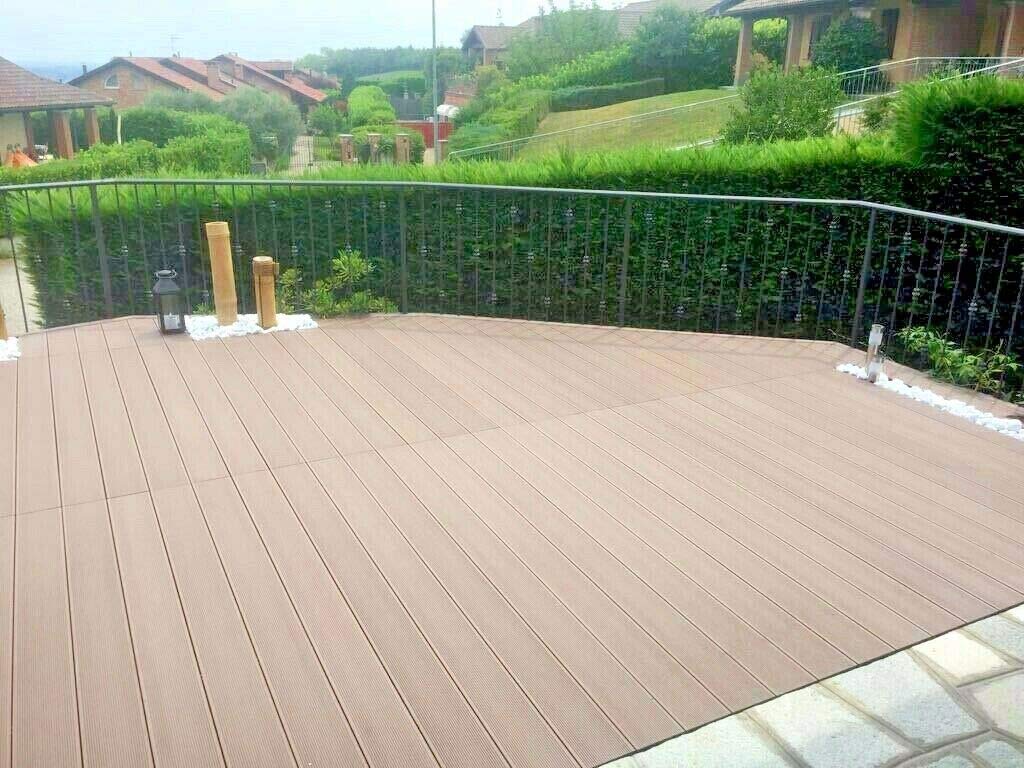 Listones WPC 10 m² madera compuesta resina para pavimentación jardín suelos color gris