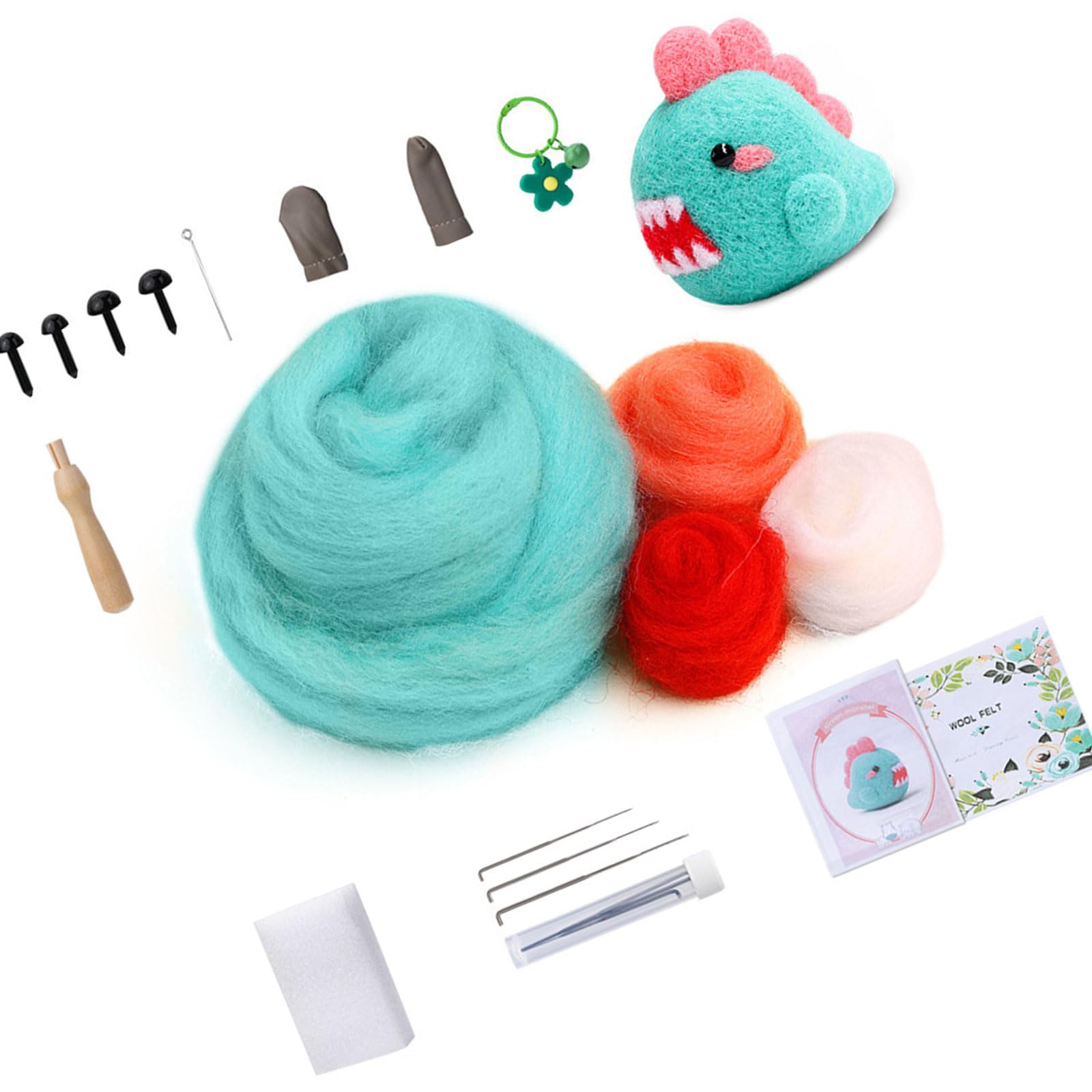 Tsophreniq E Needl Felting Supply Beginner Wool Felt Tool With Needl Instruction Wool Roving Wood Handl Roving Set