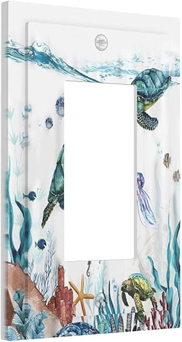 Miniatura 68 de Cubierta de interruptor de luz basculante de palanca de 2 bandas con textura de tablón rústico, diseño floral de mariposa y margarita