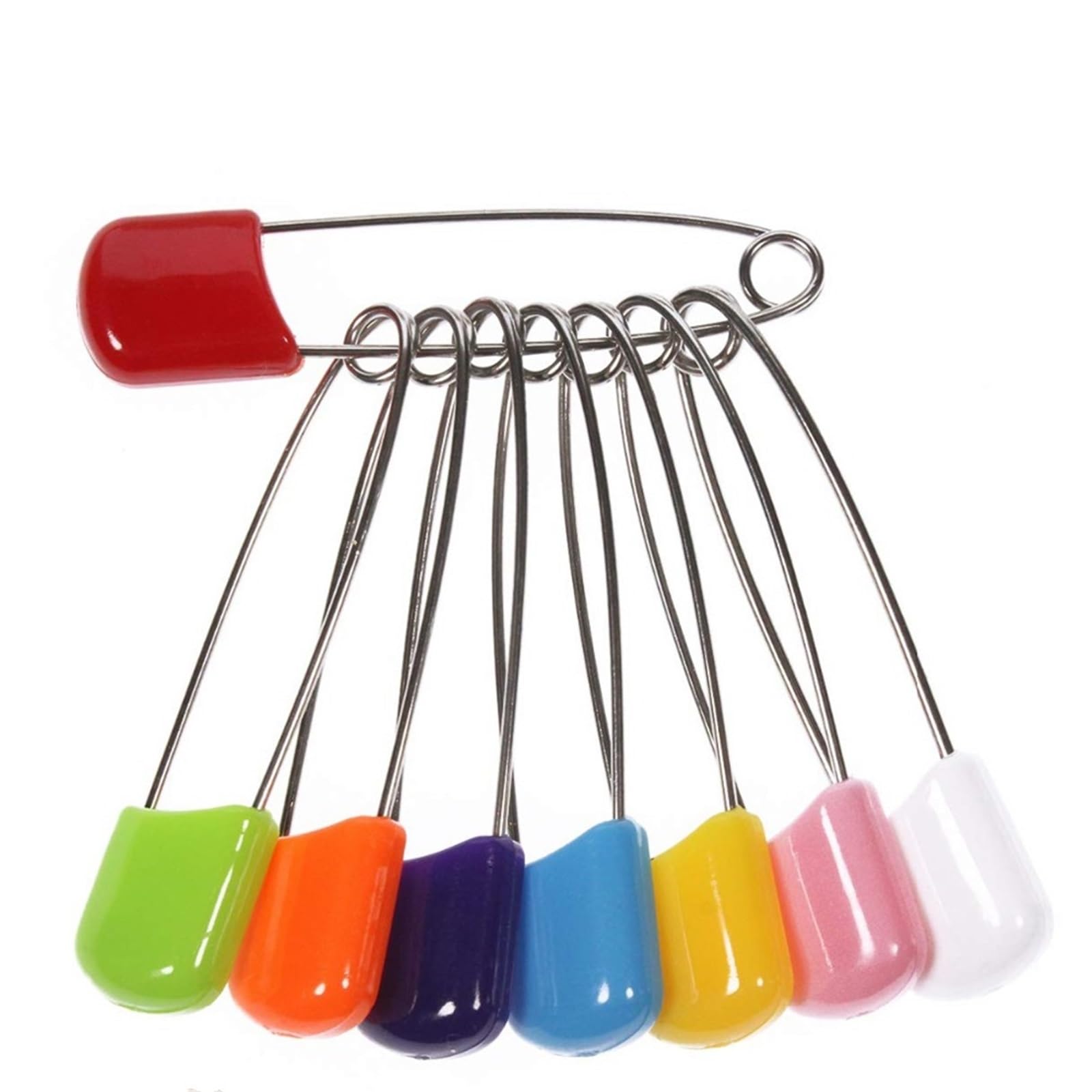 Decorative Safety Pins 200Pcs Plastic Head Safety Pins 4/5.5cm Safety Locking Baby Cloth Diaper Nappy Pins Buckles DIY Needle Pins Sewing Supplies for Clothes(5.5cm)