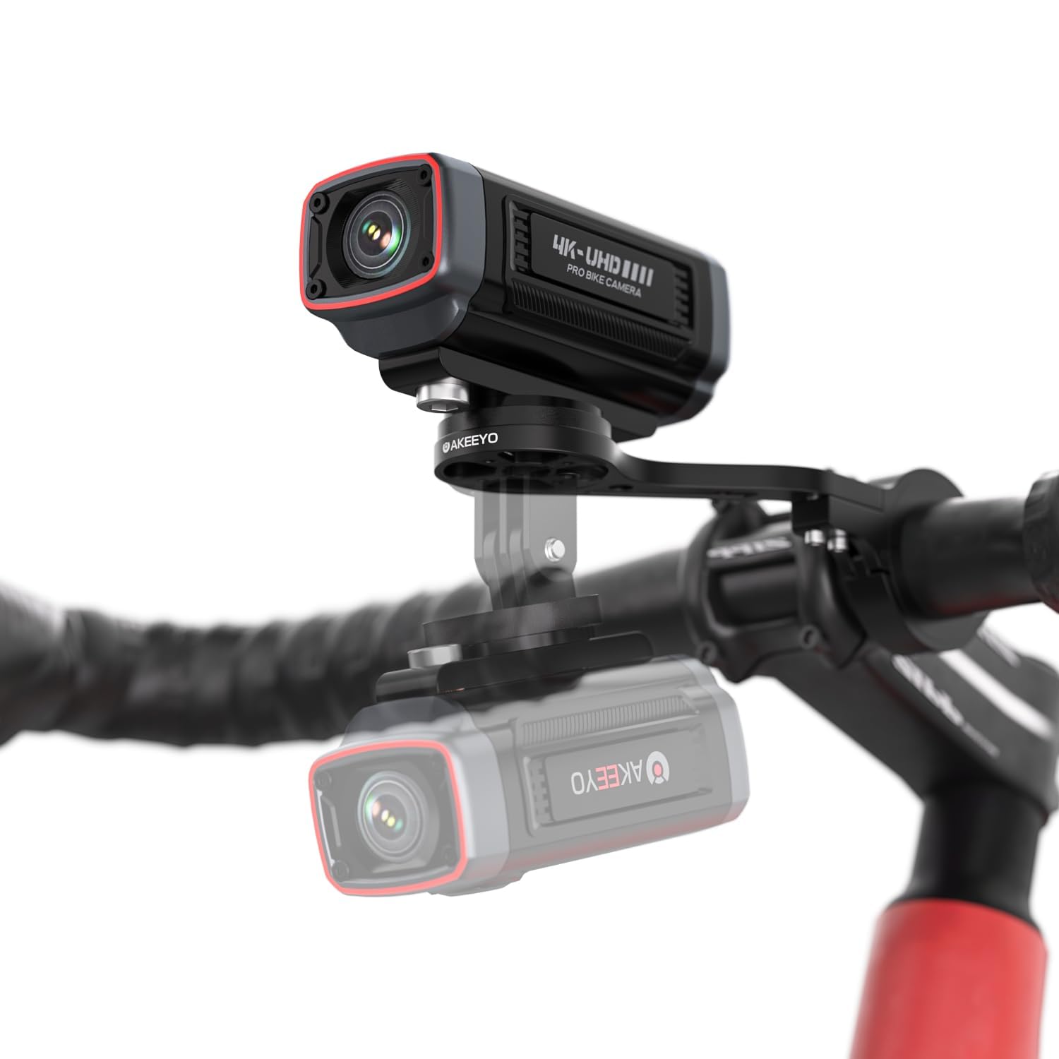 AKY-710S Telecamera per Bicicletta con Supporto, 4K 28fps, 2K 55fps, Grandangolo 142°, IP67, 5MP, Registrazione in Loop e di Emergenza, Monitoraggio del Parcheggio,Sport All'aperto, Scheda da 64 GB