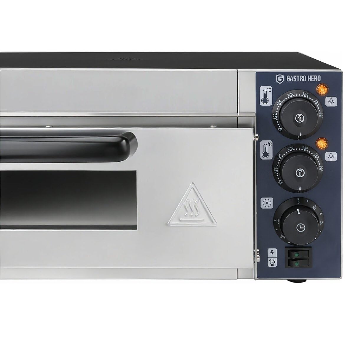 GastroHero Forno per pizza da 35 cm, elettrico per pizza con fondo in ceramica, per 1 pizza Ø 35 cm, forno elettrico per pizza per gastronomia
