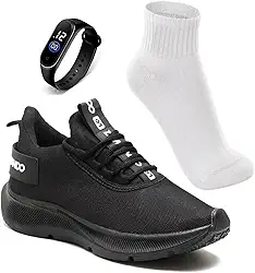 Tenis Masculino Esportivo Academia Corrida Treino Caminhada Confortavel e Leve + Relógio e Meia