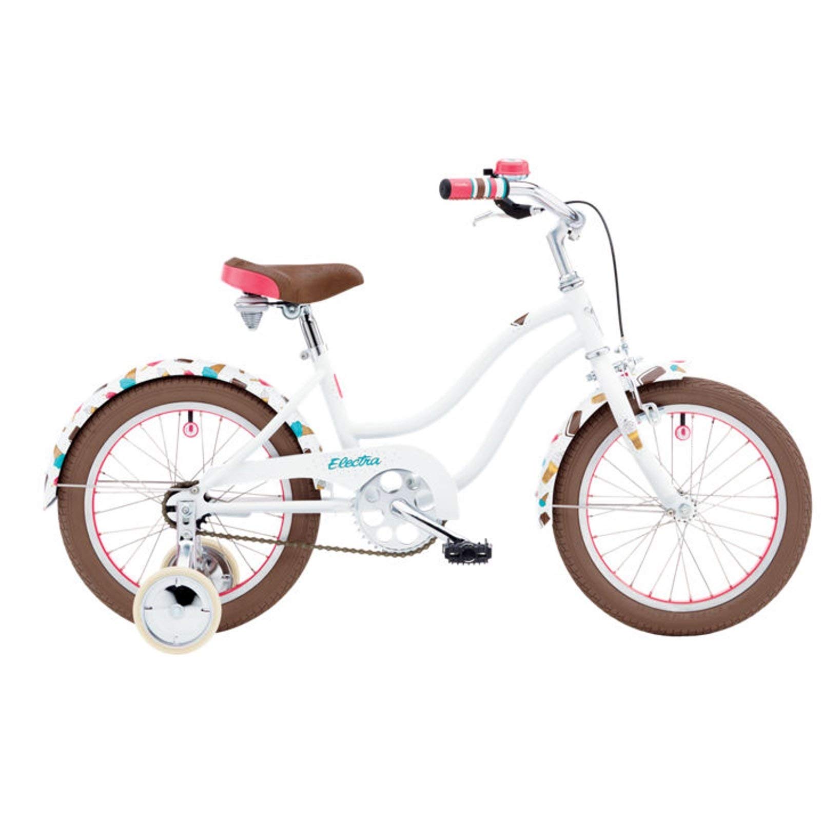 Kids Bicycle & training wheels and bell for 3-6 Years Old, 16 Inch Bicycle for kids, White Serve 1 Girl's White 16