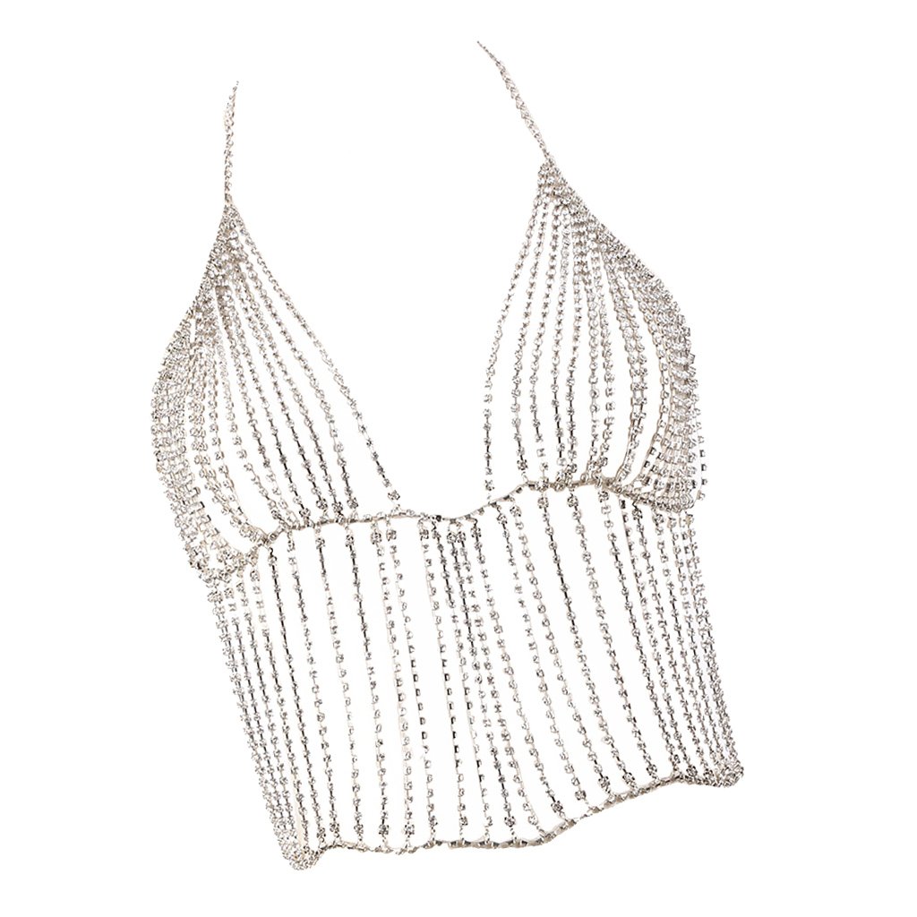 Fenteer 1 Kette BH-Kette Schulterkette Sommer Bikini Halskette Schmuck -Ketten-BH-Geschirr