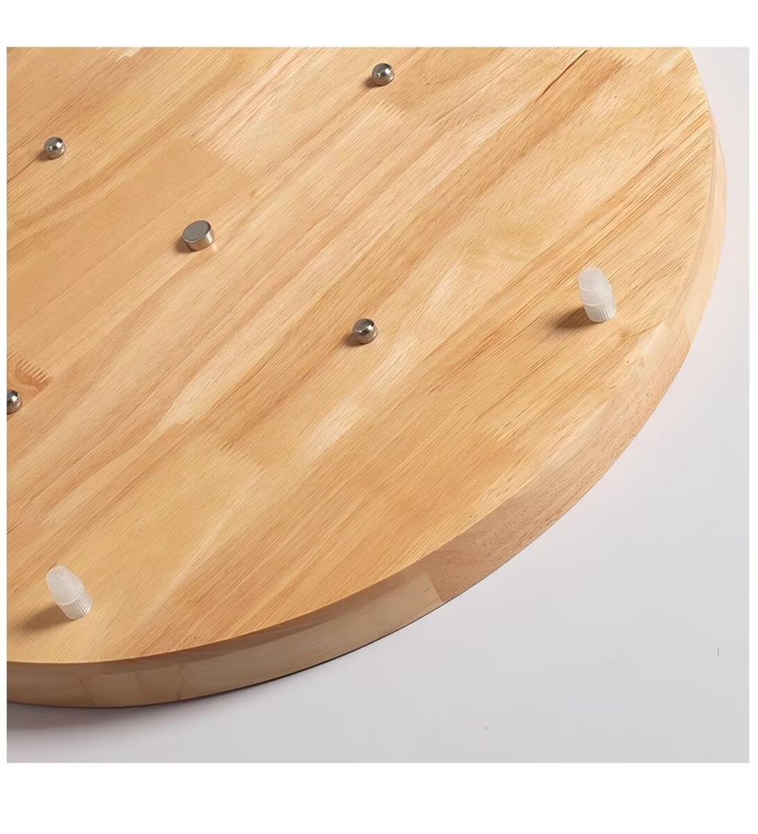 Rosone Lampadario 3 Fori Legno di gomma naturale Rosetta da Soffitto 30cm Rotonda 3 Vie Coprifilo per lampadario Fissaggio a soffitto con accessorio per plafoniere, lampade a sospensione