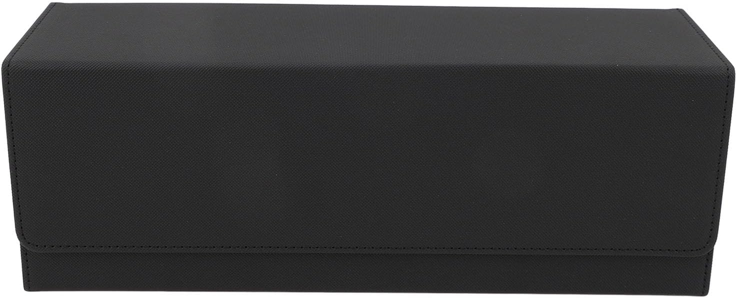 Ymiko Large Capacity Card Storage Box with Magnetic Closure, PU Leather Multi Purpose Deck Box/Cover for 400+ Trading Cards, Compact Organizer for Collectors (Black Red)