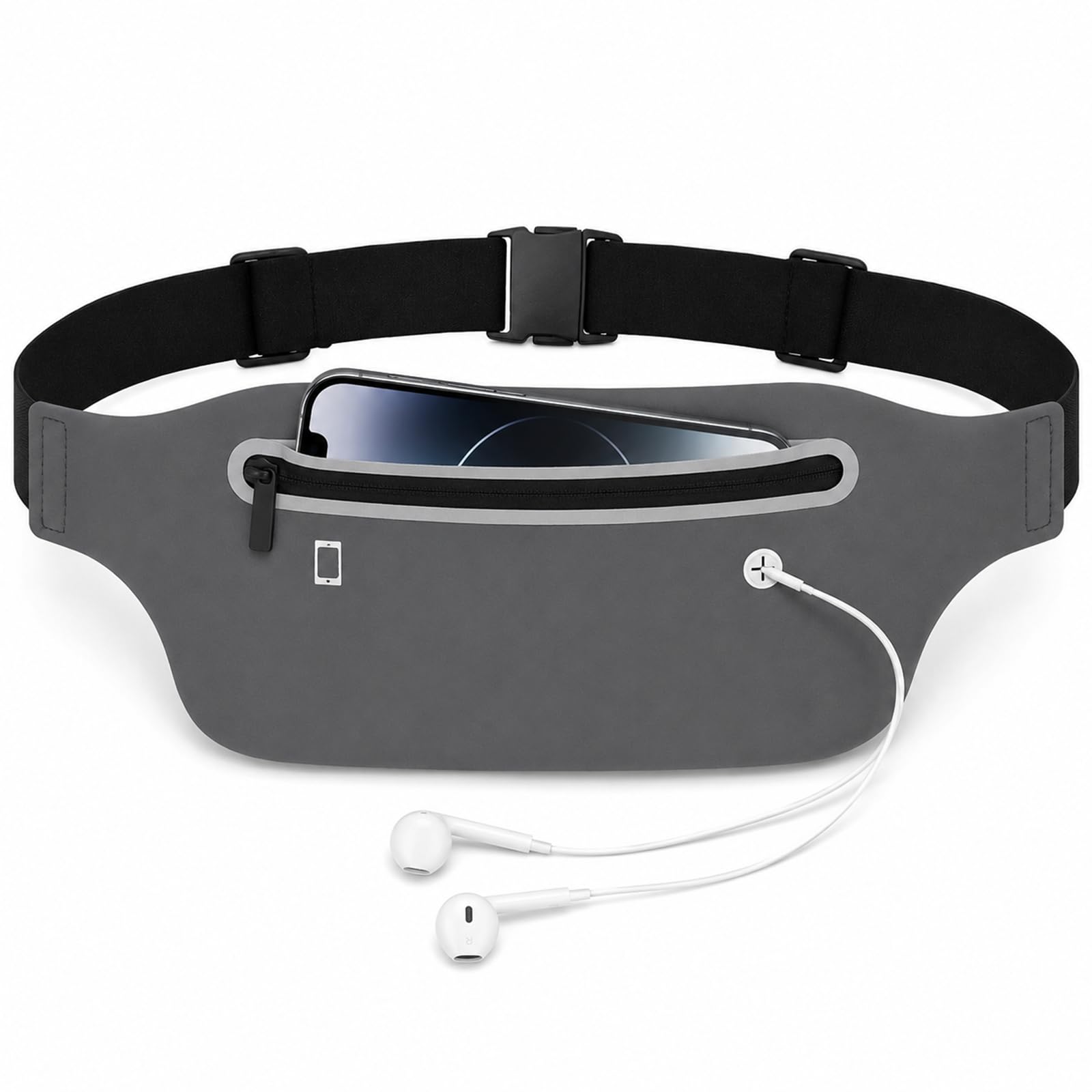 Ultrathin Running Belt, Water-Resistant Reflective Waist Pack for Sports