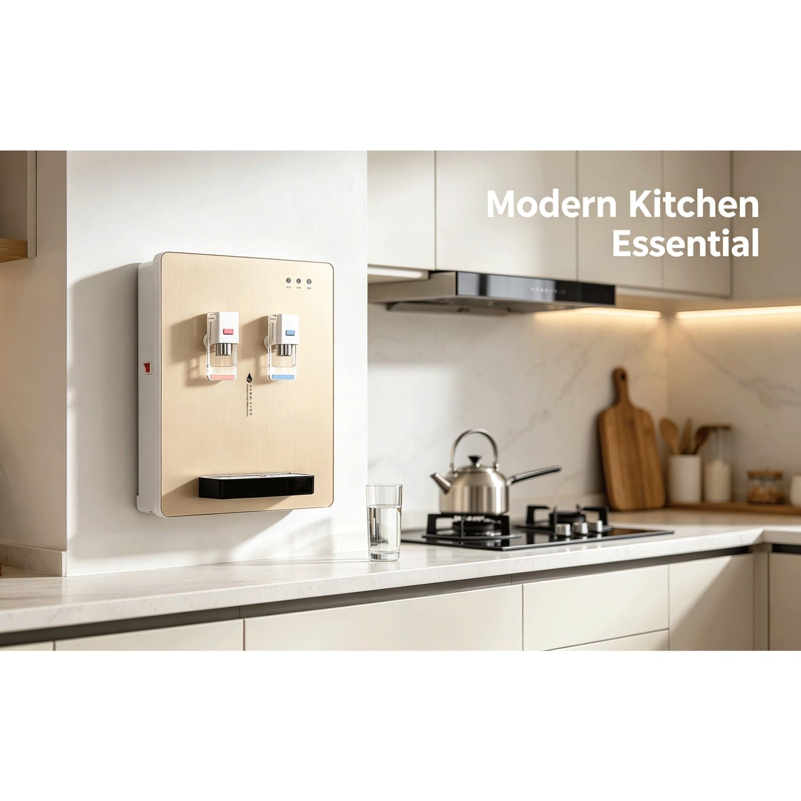 Dispensador De Agua Fría Y Caliente De Pared,Calentamiento Rápido De 2000W,Fuente De Agua Instantánea con Depósito De Acero Inoxidable De 4L,3 Luces LED Indicadoras,para Cocina Y Oficina
