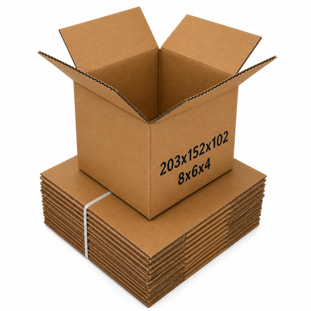 50 Boxes of 8x6x4 Inch Small Cardboard Boxes Pack of 50 | Single Wall Shipping Boxes, Mailing & Postal Boxes | Strong Corrugated Packing Boxes for Moving, Storage, & Royal Mail Small Parcel