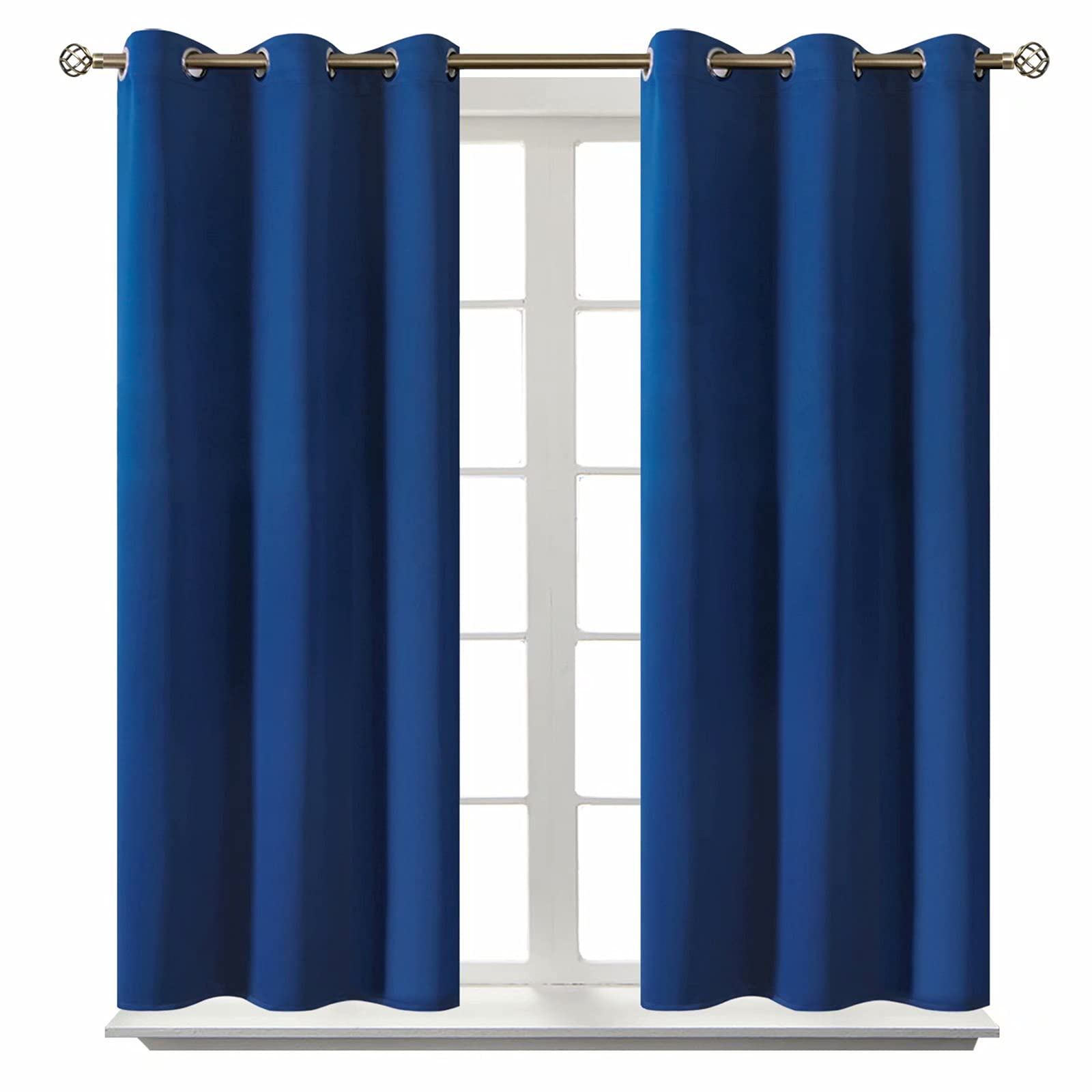 BGment Blackout Curtains for Bedroom - Grommet Thermal Insulated Room Darkening Curtains for Living Room, 38 x 54 Inch, 2 Panels, Royal Blue — image 1
